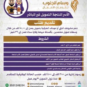 الأسر المنتجة التمويل غير المباشر
