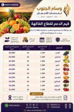 قيم الدعم لفطاع الفاكهة